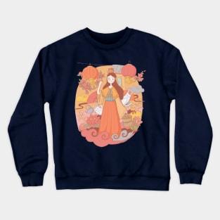 Mid autumn festival illustration Crewneck Sweatshirt